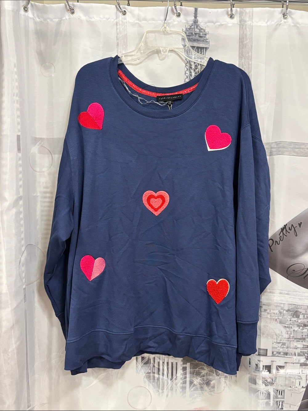 NWT Jane & Delancey Heart Patch Sweatshirt